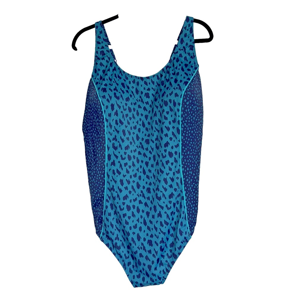 Amoena Manila Full Bodice Mastectomy Swimsuit Size 26 Blue Print One-Piece 71615